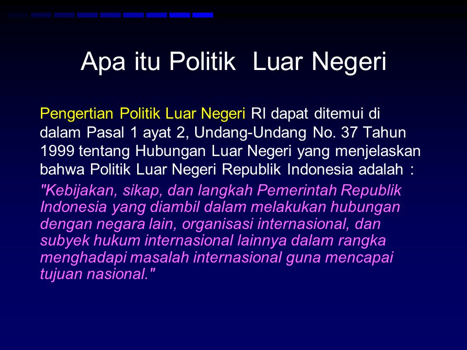 Pengertian Politik Luar Negeri Bebas Aktif Newstempo